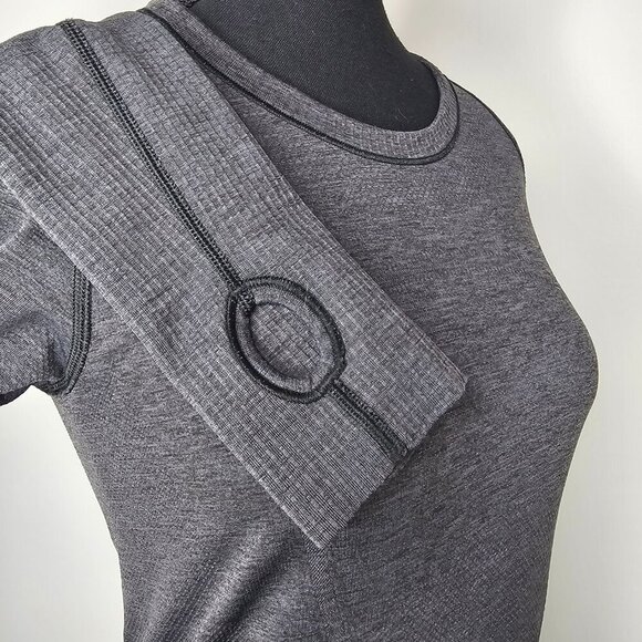 Lululemon Swiftly Tech Long Sleeve Crew Heathered Dark Slate Size 8 Hip Length - Picture 8 of 16